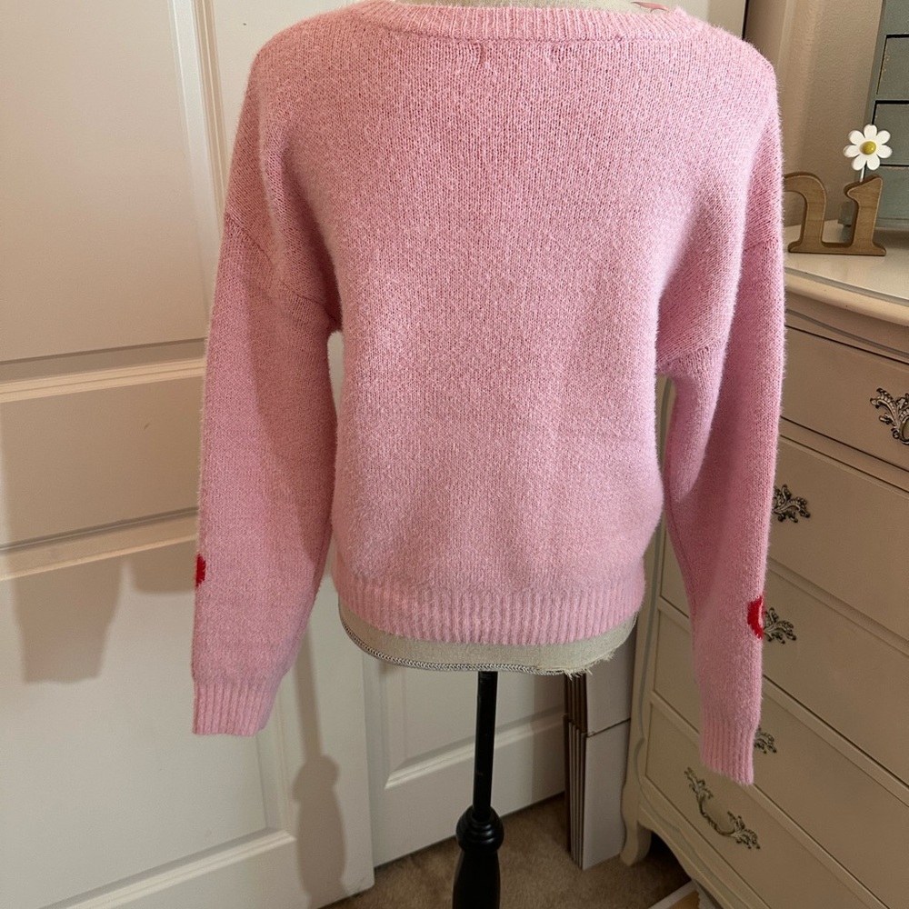 Pink Heart Pattern Sweater - Picture 4 of 4